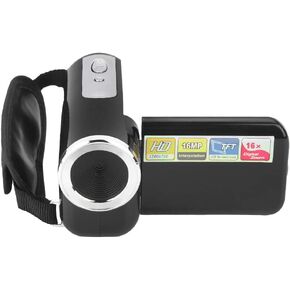 Fastuu Photography Digital Digital Camcorder ، كاميرا فيديو رقمية محمولة ، صغيرة الحجم 16x HD للركض لركوب الدراجات في الهواء الطلق هدية عيد ميلاد (أسود)
