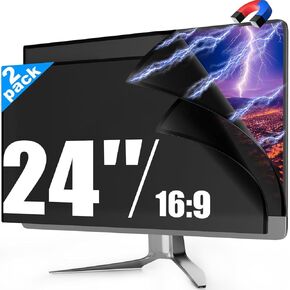 24 Inch 16:9 Computer Privacy Screen Filters & Magnetic 27 Inch 16:9 Hanging for Widescreen Monitors, Anti-Scratch Protector, Desktop Privacy Screen Bundle