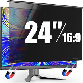 22 Inch 16:10 & 24 Inch 16:9 Computer Privacy Screen Filters for Widescreen Monitors - Anti-Scratch Protector- Desktop Privacy Screen Bundle