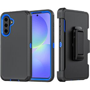 Phone Case for Samsung Galaxy A36 2025 case,Heavy Duty Hard Shockproof Armor Protector Case Cover with Belt Clip Holster for Samsung A36 2025 Phone Case (Black+Orange)