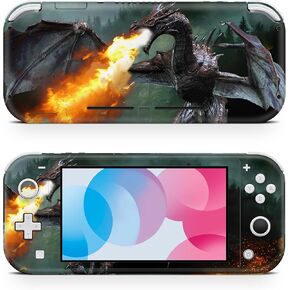 ZOOMHITSKINS Switch Lite Accessories, Compatible for Switch Lite Skin, Dragon Fire Flame Castle Knight Medieval, 3M Vinyl, Durable & Fit, Easy to Install, Made in The USA