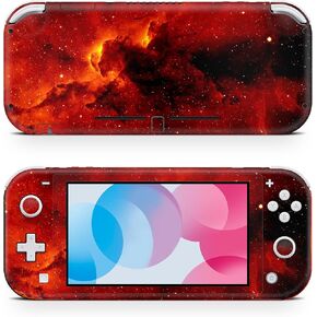 ZOOMHITSKINS Switch Lite Accessories, Compatible for Switch Lite Skin, System Solar Eclipse Sky Red Yellow Flames Galaxy Space, 3M Vinyl, Durable & Fit, Easy to Install, Made in The USA