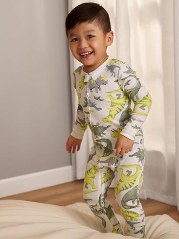 بيجامة Simple Joys من Carter's للأطفال الصغار من القطن ذات مقاس مريح، عبوة من 3 قطع، مخططة باللون الأزرق الداكن/بنية خضراء داكنة/ديناصور أبيض، 5T in Saudi Arabia