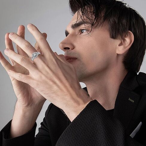 CUOKA MIRACLE Viking Ring 925 Sterling Silver Celtic Knot Ring Celtic Pagan Jewelry of Talisman Norse Pagan Ring for Men Women Jewelry Gifts in Kuwait