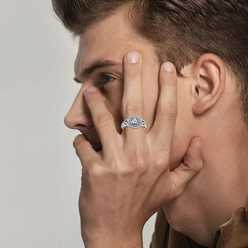 CUOKA MIRACLE Viking Ring 925 Sterling Silver Celtic Knot Ring Celtic Pagan Jewelry of Talisman Norse Pagan Ring for Men Women Jewelry Gifts in Kuwait