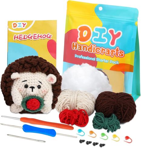 ZMAAGG Crochet Kit for Beginners, Crochet Animal Kit, Penguin Crochet Kit, Crochet Stuffed Animal Kit with Yarn, Step-by-Step Instructions Video, Beginner Crochet Kit for Adults (Penguin Family) in Kuwait
