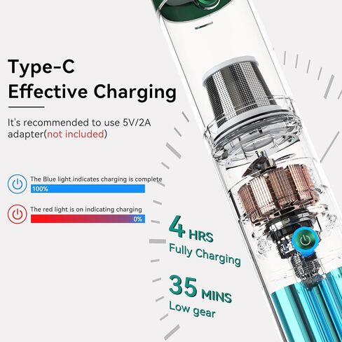 مكنسة كهربائية للسيارة من مينثوز 17000 باسكال - 120 وات مكنسة كهربائية محمولة لاسلكية مع ضوء LED/SOS، مكنسة كهربائية محمولة للسيارة/المنزل/المكتب/شعر الحيوانات الأليفة in Kuwait