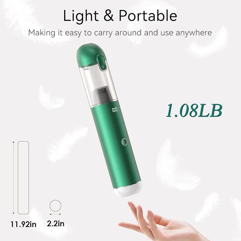 مكنسة كهربائية للسيارة من مينثوز 17000 باسكال - 120 وات مكنسة كهربائية محمولة لاسلكية مع ضوء LED/SOS، مكنسة كهربائية محمولة للسيارة/المنزل/المكتب/شعر الحيوانات الأليفة in Kuwait