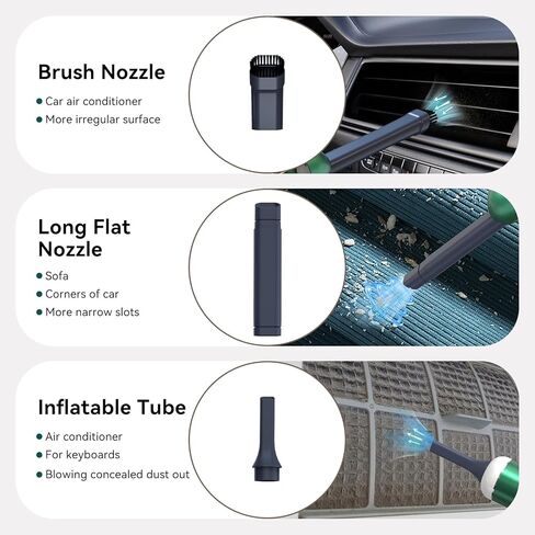 مكنسة كهربائية للسيارة من مينثوز 17000 باسكال - 120 وات مكنسة كهربائية محمولة لاسلكية مع ضوء LED/SOS، مكنسة كهربائية محمولة للسيارة/المنزل/المكتب/شعر الحيوانات الأليفة in Kuwait