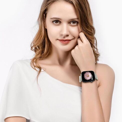 Nylon Bands Compatible with Apple Watch Band 38mm 40mm 41mm 42mm 44mm 45mm 46mm 49mm Women Men,Stretchy Adjustable Interlock Buckle Strap for iWatch Series 10 9 8 7 6 5 4 3 SE Ultra 2 1 in Saudi Arabia