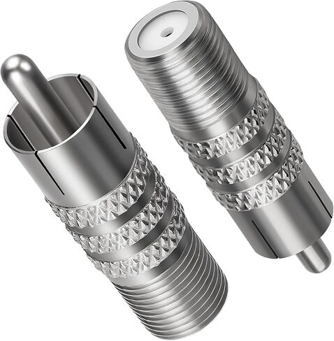 Coaxial to RCA Adapter 2 Pack, RCA Male to F Type Coax Coaxial Female Convertor Connector,Coaxial Cable Audio Connector for Subwoofer, Receiver, Game Console, TV and More in Kuwait