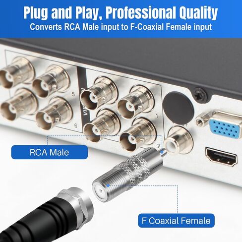 Coaxial to RCA Adapter 2 Pack, RCA Male to F Type Coax Coaxial Female Convertor Connector,Coaxial Cable Audio Connector for Subwoofer, Receiver, Game Console, TV and More in Kuwait