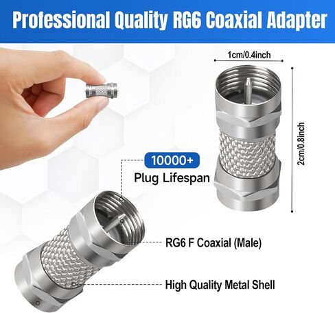 Coaxial to RCA Adapter 2 Pack, RCA Male to F Type Coax Coaxial Female Convertor Connector,Coaxial Cable Audio Connector for Subwoofer, Receiver, Game Console, TV and More in Kuwait
