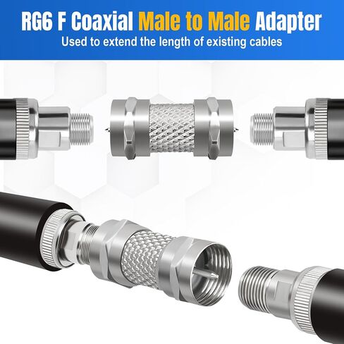 Coaxial to RCA Adapter 2 Pack, RCA Male to F Type Coax Coaxial Female Convertor Connector,Coaxial Cable Audio Connector for Subwoofer, Receiver, Game Console, TV and More in Kuwait