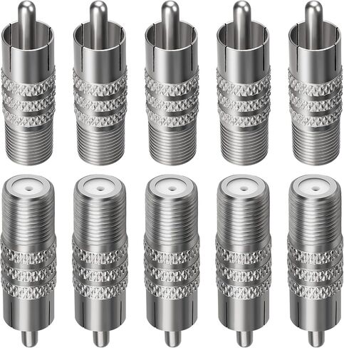 Coaxial to RCA Adapter 2 Pack, RCA Male to F Type Coax Coaxial Female Convertor Connector,Coaxial Cable Audio Connector for Subwoofer, Receiver, Game Console, TV and More in Kuwait