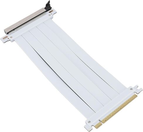 PCIE 5.0 X16 Riser Cable, White 128Gbps GPU Extension Adapter, Compatible with RTX4090 (ti) and RX8900 (xt), for PC Cases, Servers, Gaming, with Unique Cable Protector (20cm) in Saudi Arabia