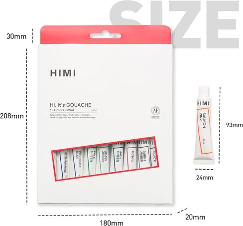 HIMI Gouache Paint Tubes Set, 36 Colors, 12ml, 0.4 US fl oz Tubes,Gouache Paint, Use for Canvas and Paper, Art Supplies for Professionals, Students，Beginner and Artist in Kuwait
