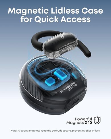 Soundcore V40i by Anker, Open-Ear Headphones, Crystal-Clear Design, 4 Adjustable Positions for Every Ear Size, Richer Bass, IP55, 21H Playtime, AI Clear Calls, Bluetooth 5.4, App Control in Saudi Arabia