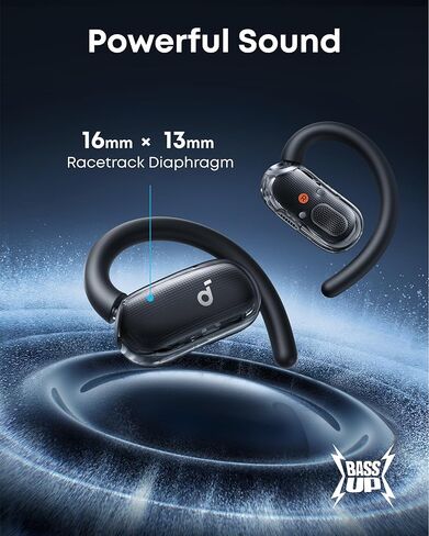 Soundcore V40i by Anker, Open-Ear Headphones, Crystal-Clear Design, 4 Adjustable Positions for Every Ear Size, Richer Bass, IP55, 21H Playtime, AI Clear Calls, Bluetooth 5.4, App Control in Saudi Arabia