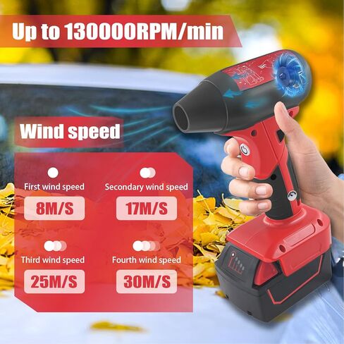 Dry Blower, 130000RPM Violent Turbo Fan Air Blower Gun, 4 Speed Cordless Electric Air Duster Turbo Fan, Handheld Air Duster Cleaner for 18V Lithium Battery in Saudi Arabia