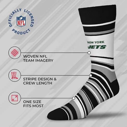 FBF NFL Adult Striped Dress Socks - Premium Quality - Machine Washable - Perfect for Game Day and Everyday Wear (Atlanta Falcons - Red) in Saudi Arabia