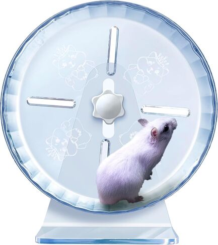 lazYYzal Silent Hamster Wheel, Super-Silent Hamster Exercise Wheels Accessories, Quiet Running Wheels, Adjustable Stand for Hamsters Mice Or Other Small Animals (White, Ф 7 inch) in Kuwait