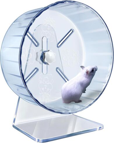 lazYYzal Silent Hamster Wheel, Super-Silent Hamster Exercise Wheels Accessories, Quiet Running Wheels, Adjustable Stand for Hamsters Mice Or Other Small Animals (White, Ф 7 inch) in Kuwait