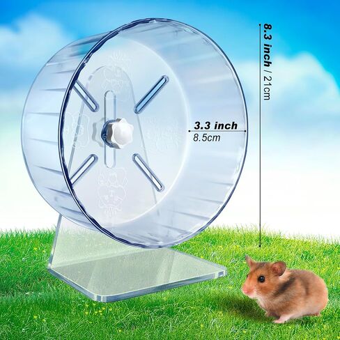 lazYYzal Silent Hamster Wheel, Super-Silent Hamster Exercise Wheels Accessories, Quiet Running Wheels, Adjustable Stand for Hamsters Mice Or Other Small Animals (White, Ф 7 inch) in Kuwait