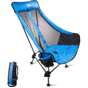 Cascade Mountain Tech Hammock Camp Chair with Adjustable Height - Ultralight for Backpacking, Camping, Sporting Events, Beach, and Picnics with Carry Bag