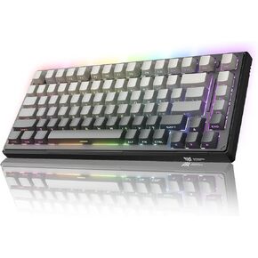 83-Key(75%) Tri-Mode Wireless Mechanical Keyboard - 8000mAh Battery, Hot-Swappable Switches, 5-Layer Gasket Mount, RGB Backlit, Side-Printed PBT Keycaps (Black Gray)