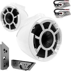 Wet Sounds REV8W-SBM 8" White Swivel Tower Speakers with Malibu G5 Tower Adapters
