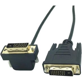 90 Degree Right Down Angled DVI 24+1 -D Digital Dual Link Male to Male Extension Cable Adapter Compatible with The HDTV LCD Monitor 30cm