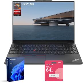Lenovo ThinkPad E16 Gen 2 Business Laptop, 16" WUXGA, AMD Ryzen 7 7735U up to 4.75GHz, 32GB DDR5 RAM, 1TB SSD, Fingerprint, Backlit, HDMI, Wi-Fi 6, Win 11 Pro, Bundle with ADATA 64GB USB Flash Drive