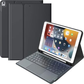 CHESONA for iPad Keyboard 9th Generation 10.2 inch, Detachable Wireless with Trackpad, Pencil Holder, Flip Stand Keyboard Case for iPad 9th/8th/7th Gen 10.2"