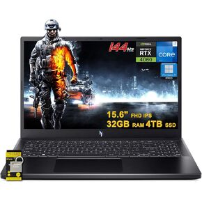 acer Nitro V 15 Gaming Laptop 15.6" FHD IPS 144Hz Intel 10-core i7-13620H 32GB RAM 1TB SSD GeForce RTX 4050 Backlit USB-C Win11 ICP Hub