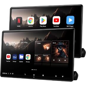 15.6 inch 4K Android Portable Car TV Headrest Monitor Tablet for Cars Back seat, Support Phone Wireless mirroring Touch Screen,with WiFi/Bluetooth/HDMI/USB/FM/Multimedia Video Player