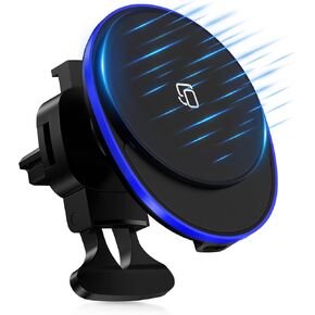 Wireless Car Charger Samsung Android Manetic Car Mount Charger for Samsung Galaxy S25 Edge/S25 Ultra/S25 Plus/S24 FE/S23/S22,15W MagSafe Air Vent Phone Holder Fast Charging for iPhone 16e 16 15 14