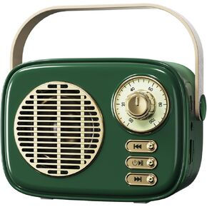 Retro Bluetooth Speaker, Vintage Decor, Gifts for Women Men Teen Girls,Portable Wireless Bluetooth Speaker, Cute Aesthetic Style for Office Kitchen Desk Bedroom Outdoor Support USB/TF Card/AUX (Blue)