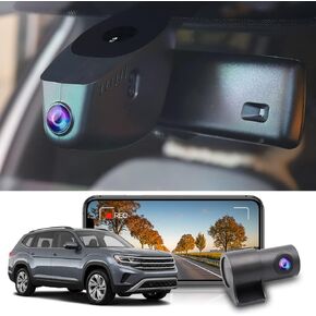 FITCAMX 4K DASH CAM مناسبة لفولكس واجن أطلس 2018-2025 و ATLAS Cross Sport (الطراز B ، تصميم واسع للجسم) ، LOOK OEM ، 2160p uhd vide