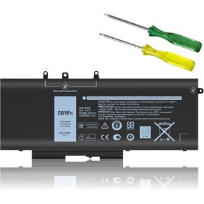 68WH GJKNX Battery Replacement for Dell Latitude 5480 5580 5490 5491 5580 5590 5591 5280 5288 5488 5495 E5480 E5580 E5490 E5590 Precision 15 3520 3530 Series GD1JP DY9NT 5YHR4 451-BBZG 7.6V 4-Cell