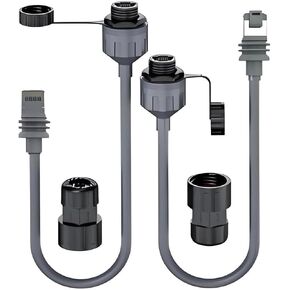 2-Pack Waterproof Ethernet Cable Adapter for Starlink Gen3 – 0.5M CAT5E FTP Extension with RJ45 Molded Connectors, IP68 Rated Outdoor RJ45 Cable Kit