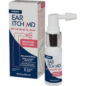 EOSERA Ear Itch MD - Soothing Ear Spray for Symptoms Related to Allergies, Eczema, and Dermatitis | Moisturizing Formula with Vitamin E | Ideal for Hearing Aid Users | 15mL