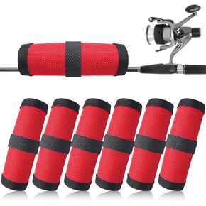 Tioncy 6 Pack Fishing Erure يغطي 4 بوصات صيد ربط قفازات الطعم الغطاء غلاف درع الغلاف بسهولة رؤية واقي تخزين الطعم للحفاظ على آمنة الصيادين للقضيب