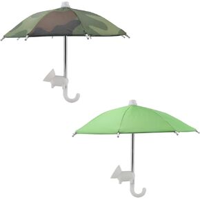 2 Sets Phone Umbrella, Green and camouflage Phone Umbrella with Suction Cup for Phone, Universal Adjustable Sun Shade Cover for Phone
