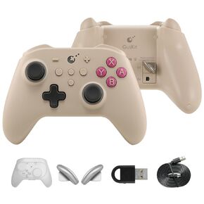 GuliKit KK3 Pro Wireless Controller for Switch/Switch OLED, Bluetooth Controller for PC/Steam Deck, Hall Joysticks/Trigger, 1000Hz Polling Rate, Maglev/Rotor/HD Vibration, Hyperlink Adapter (GB)