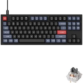 Keychron Q3 Wired Custom Mechanical Keyboard with Hot-swappable K Pro Silver Switch, QMK/VIA Programmable Macro, Full Aluminum Tenkeyless Layout 87 Keys Compatible with Mac Windows Linux (Black)