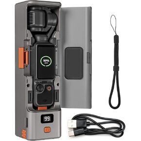 Charging Case/Battery Quick Charger for DJI Osmo Pocket 3,Built in 9000mAh Extra Battery 20W Fast Charging,Digital Display,with Storage Space for Memory Cards and Filters