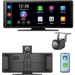 CarPlay Screen for car,10.26 Inch Wireless carplay with Backup Camera,Car Stereo with carplay Radio, Car Radio with Android Carplay, Voice Control