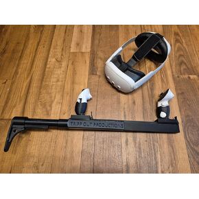Adjustable Gun Stock for Meta Quest 3, Compatible with VR Meta Quest 3/ Quest 3s / Quest 2 Controller Grips for Enhanced Stability (Green, Quest 2)