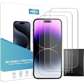 3 Pack Screen Protector for iPhone 16e / iPhone 14 / iPhone 13 / iPhone 13 Pro 6.1 Inch, Tempered Glass Bubble-Free, Easy Install, Case-Friendly, Clear HD Film with Installation Tool (iPhone 16e/14/13/13 Pro 6.1 Inch) in Saudi Arabia